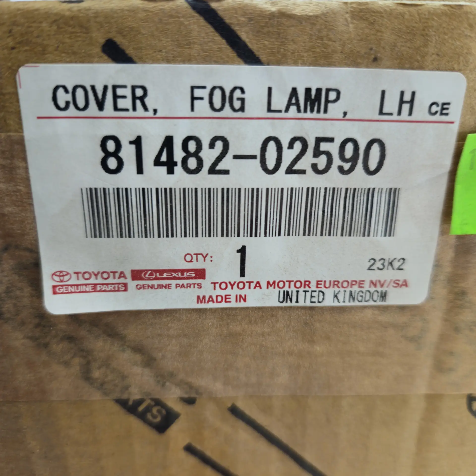 OEM Toyota 8148202590 – Front bumper lower fog light cover trim