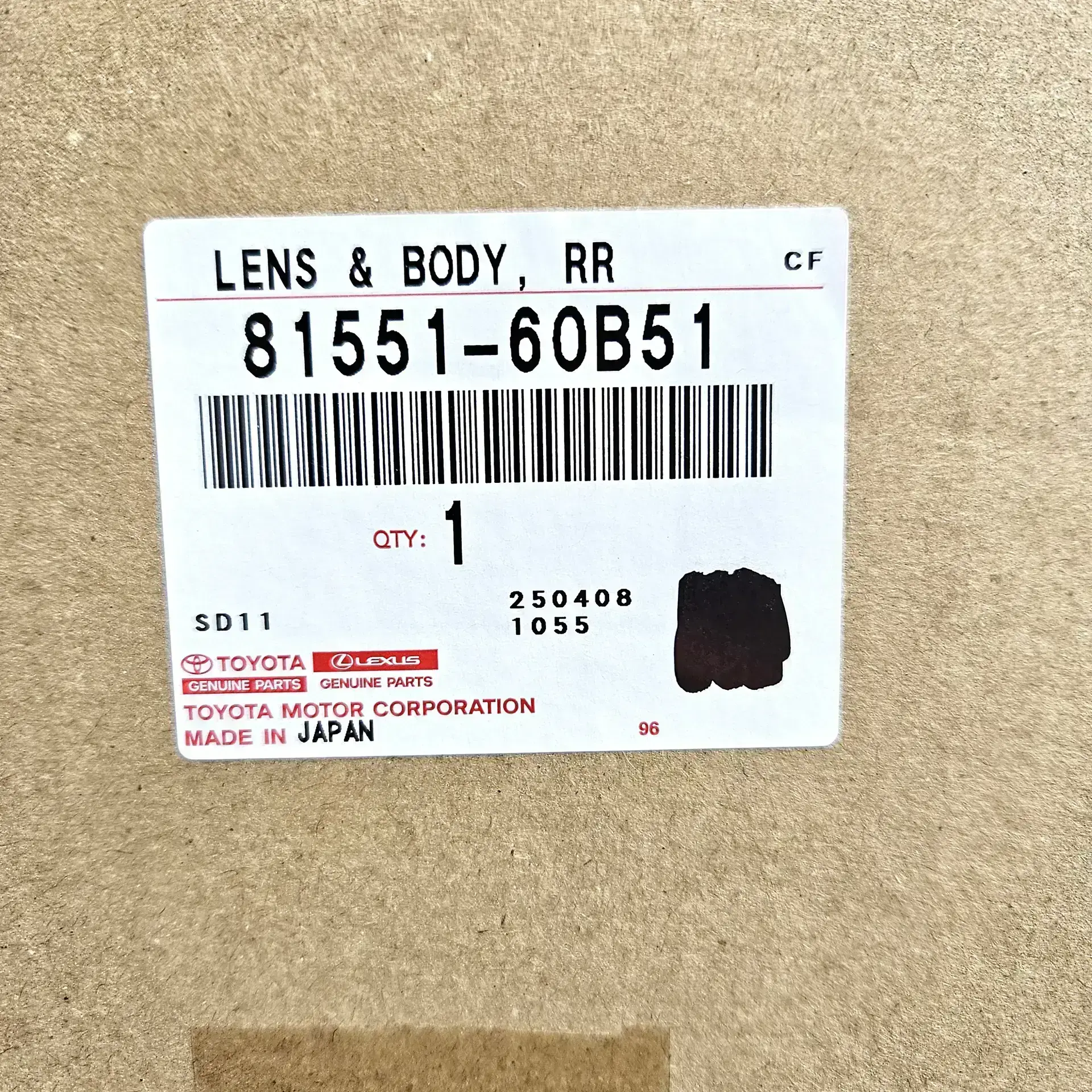 OEM Toyota 8155160B51 – Rear light