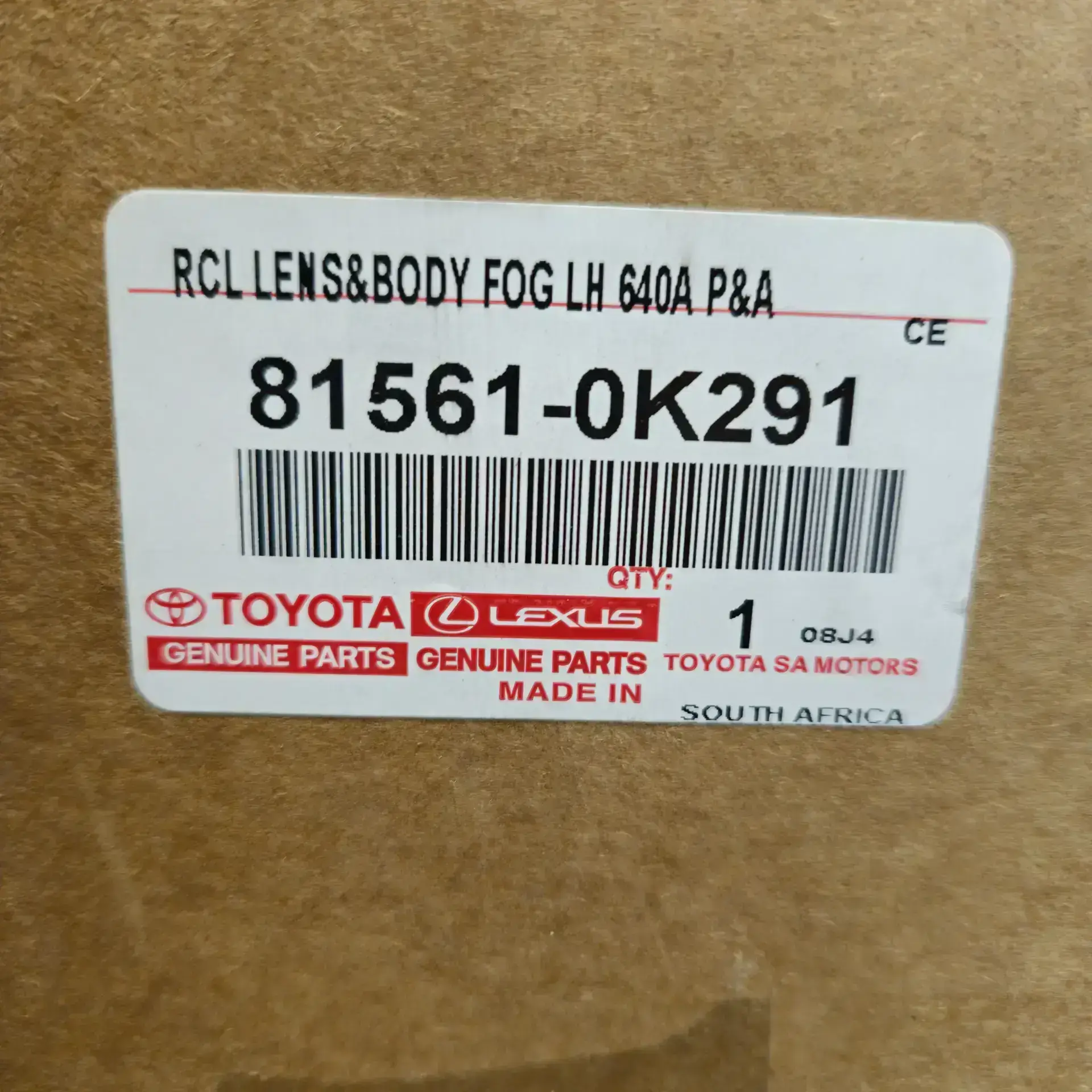 OEM Toyota 815610K291 – Left rear taillight