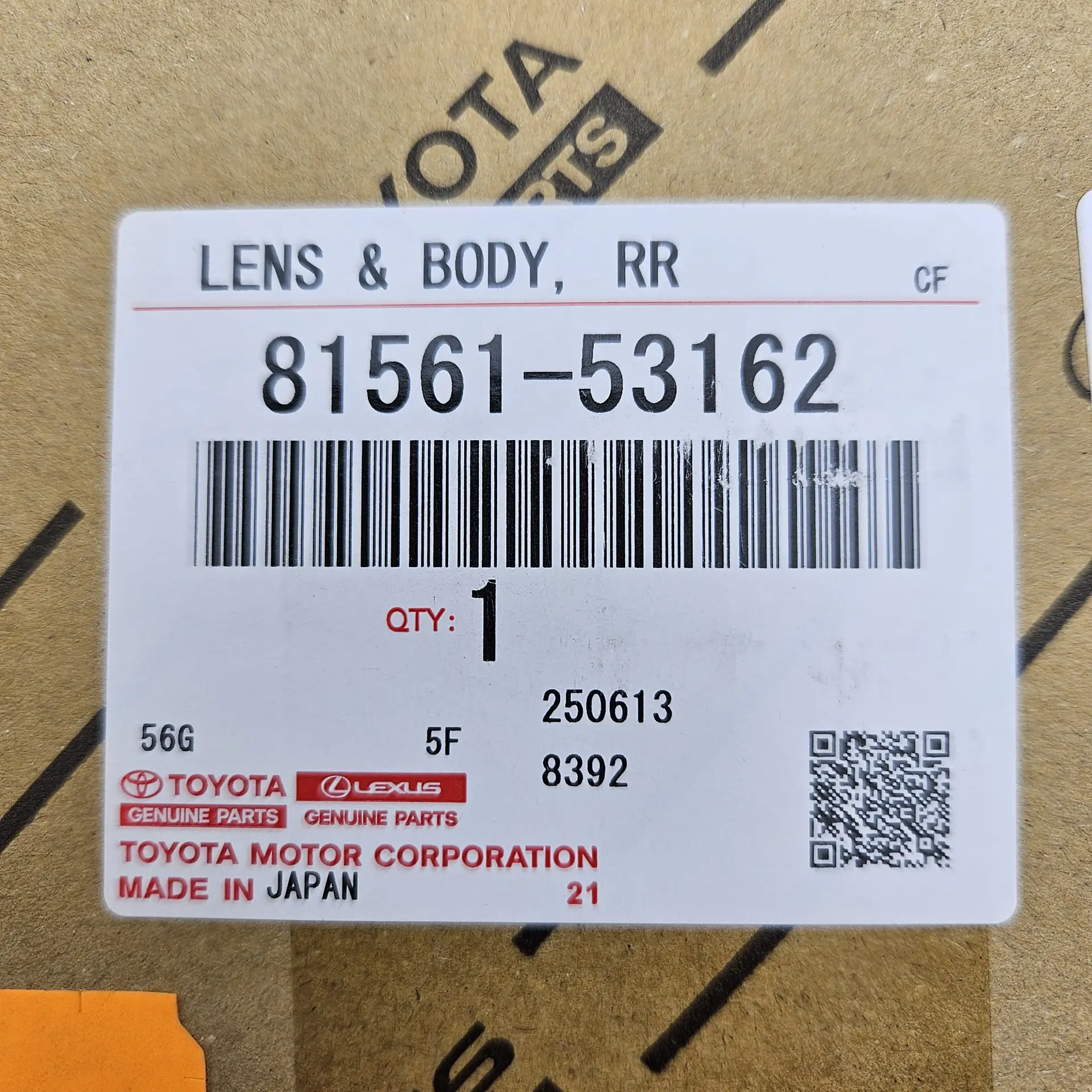 OEM Toyota/Lexus 8156153162 – Left outer rear tail light lamp assembly