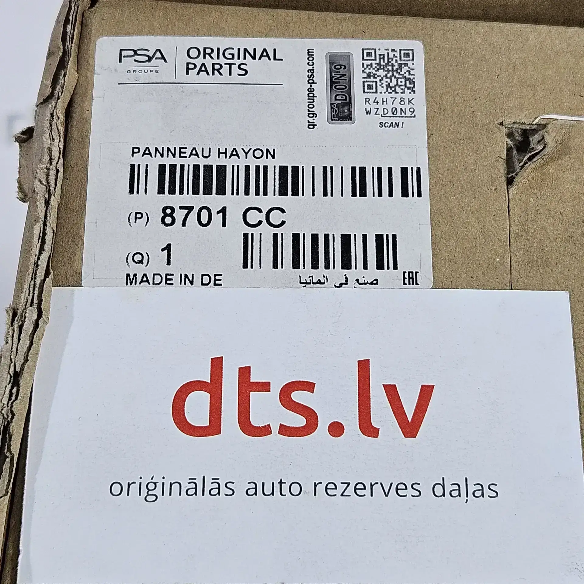 OEM PSA 8701CC – Rear lower tailgate