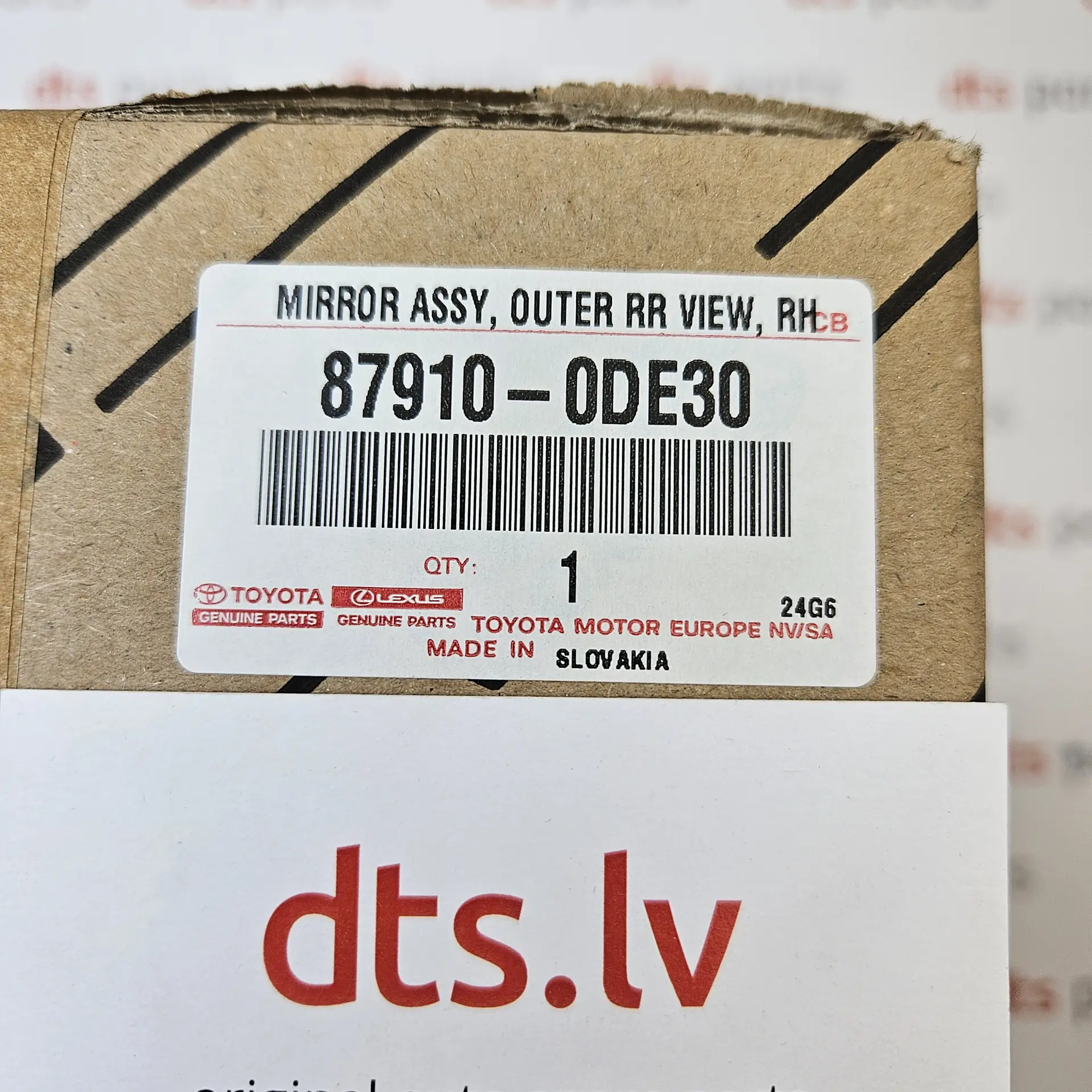 OEM Toyota/Lexus 879100DE30 – Front right exterior door mirror assembly