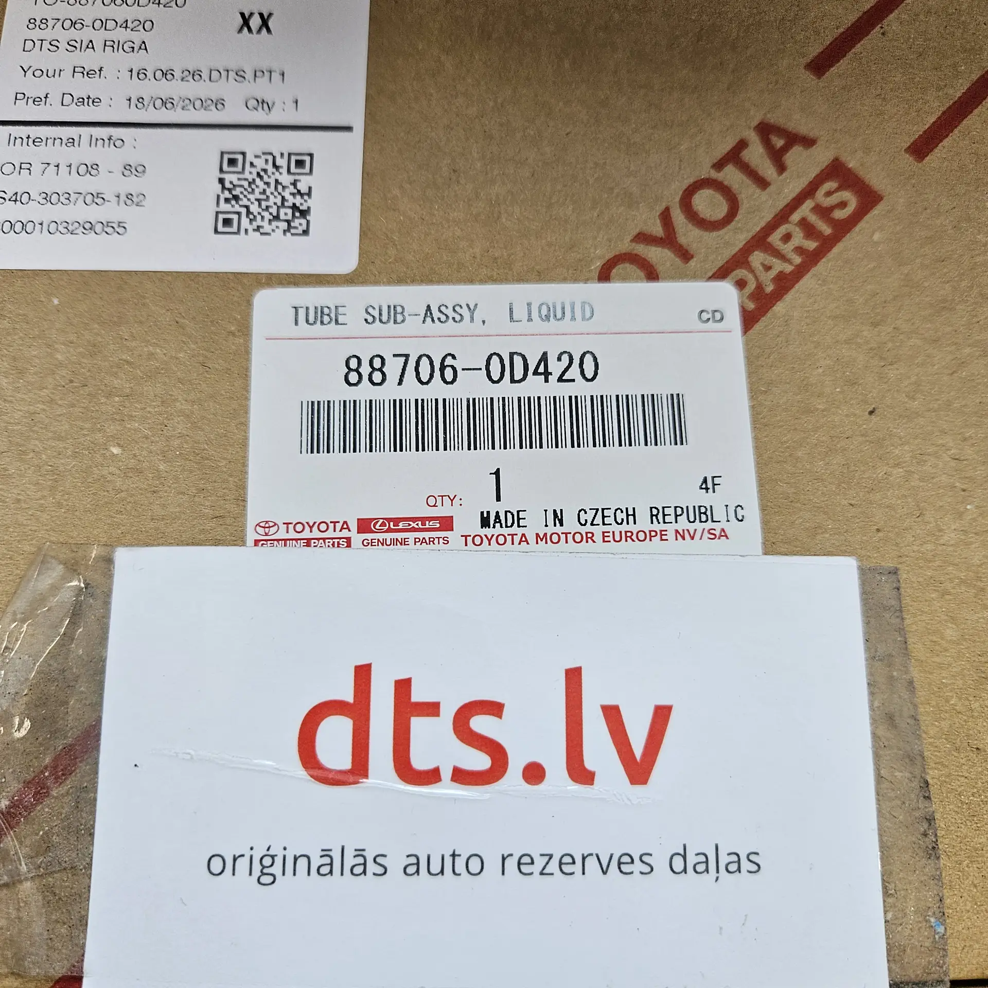 OEM Toyota 887060D420 – Air conditioning refrigerant liquid line tube sub-assembly