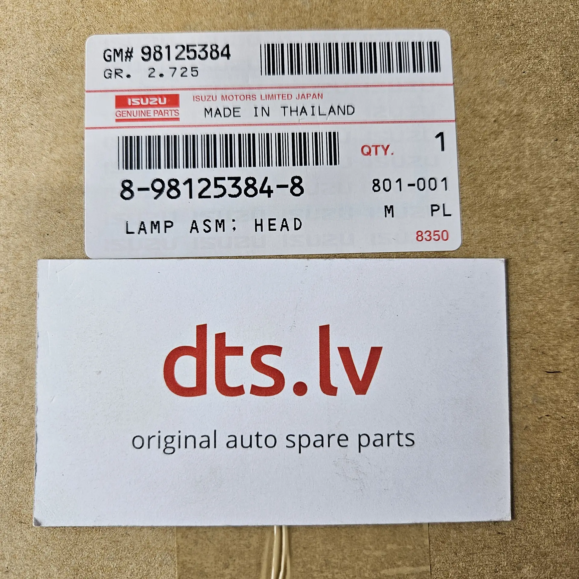 OEM Isuzu 8981253848 – Front right headlight assembly