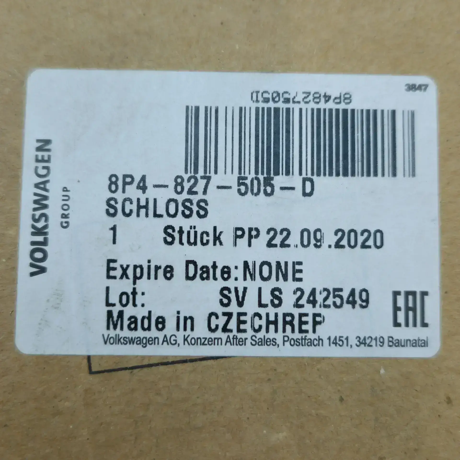 OEM Audi 8P4827505D – Trunk lock latch