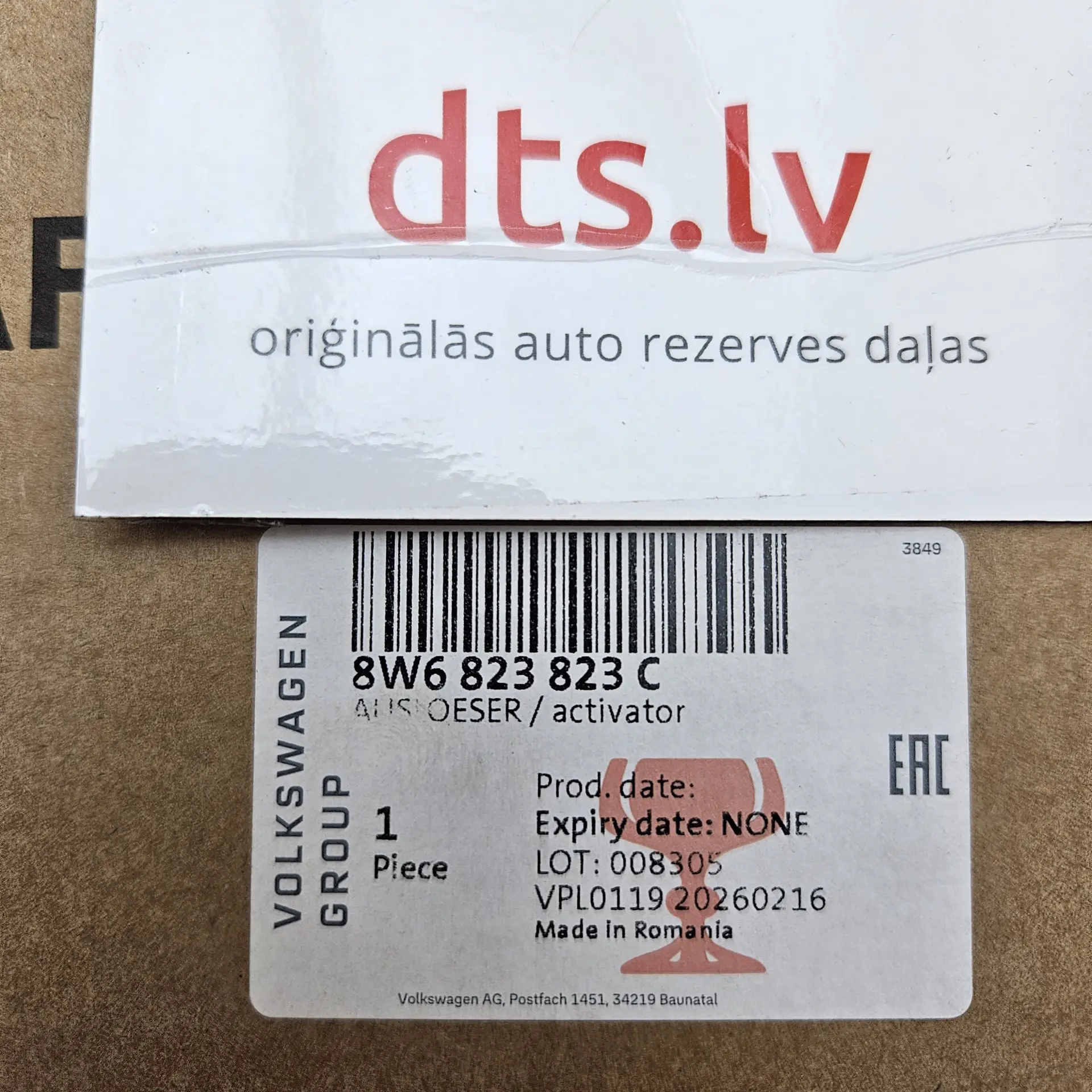 OEM Audi 8W6823823C – Pedestrian protection bonnet hood hinge actuator