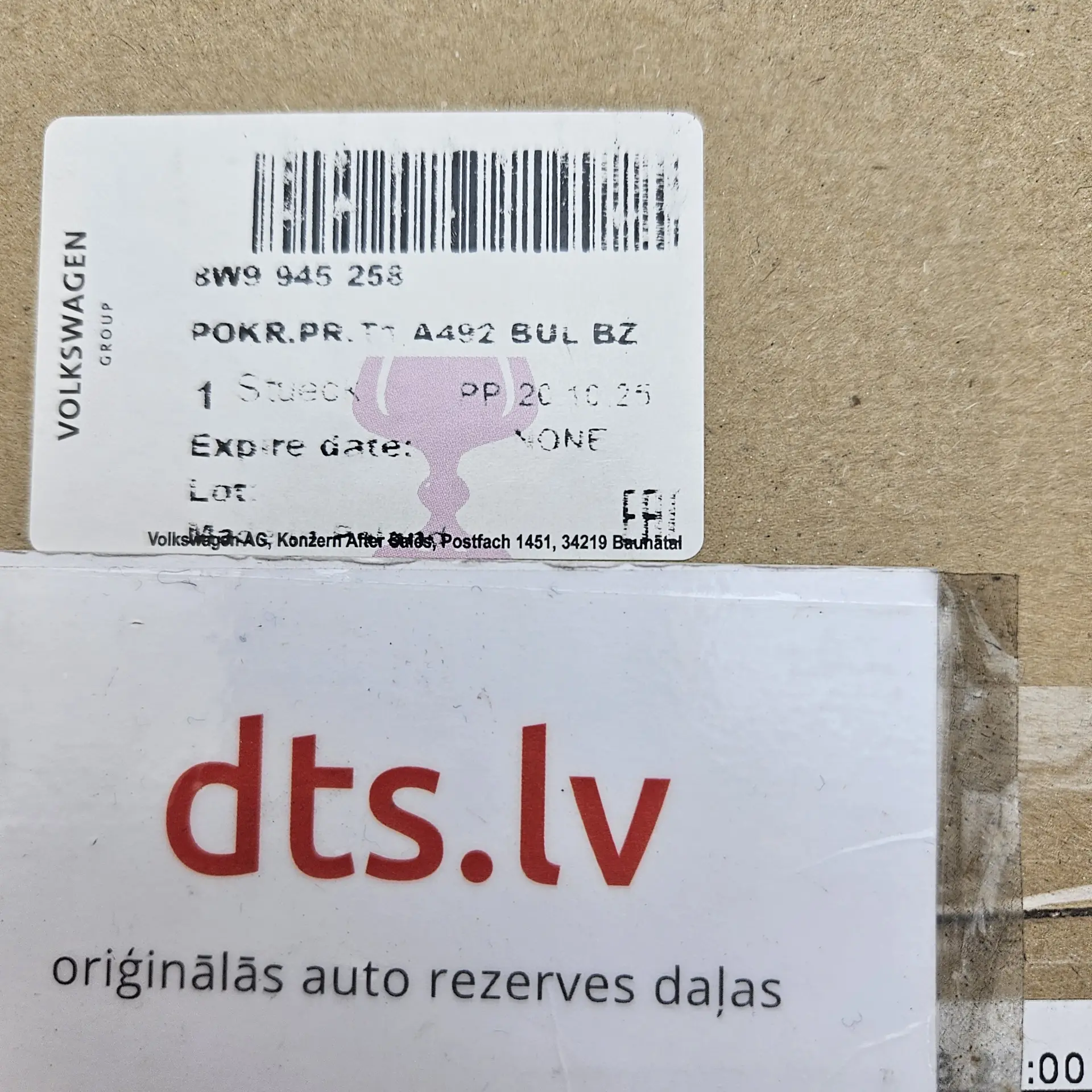 OEM VAG 8W9945258 – Right outer tail light bulb holder circuit plate
