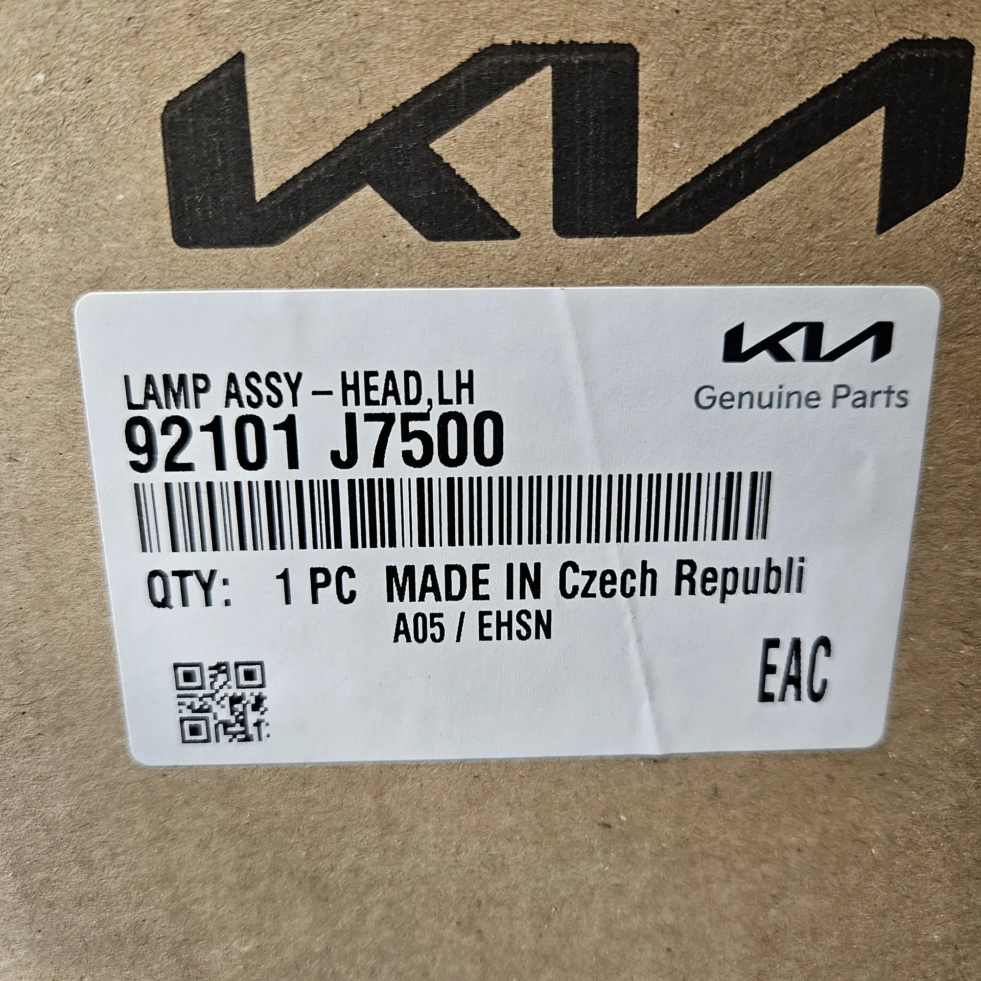 OEM Kia 92101J7500 – LED headlight Front Left / Driver Side