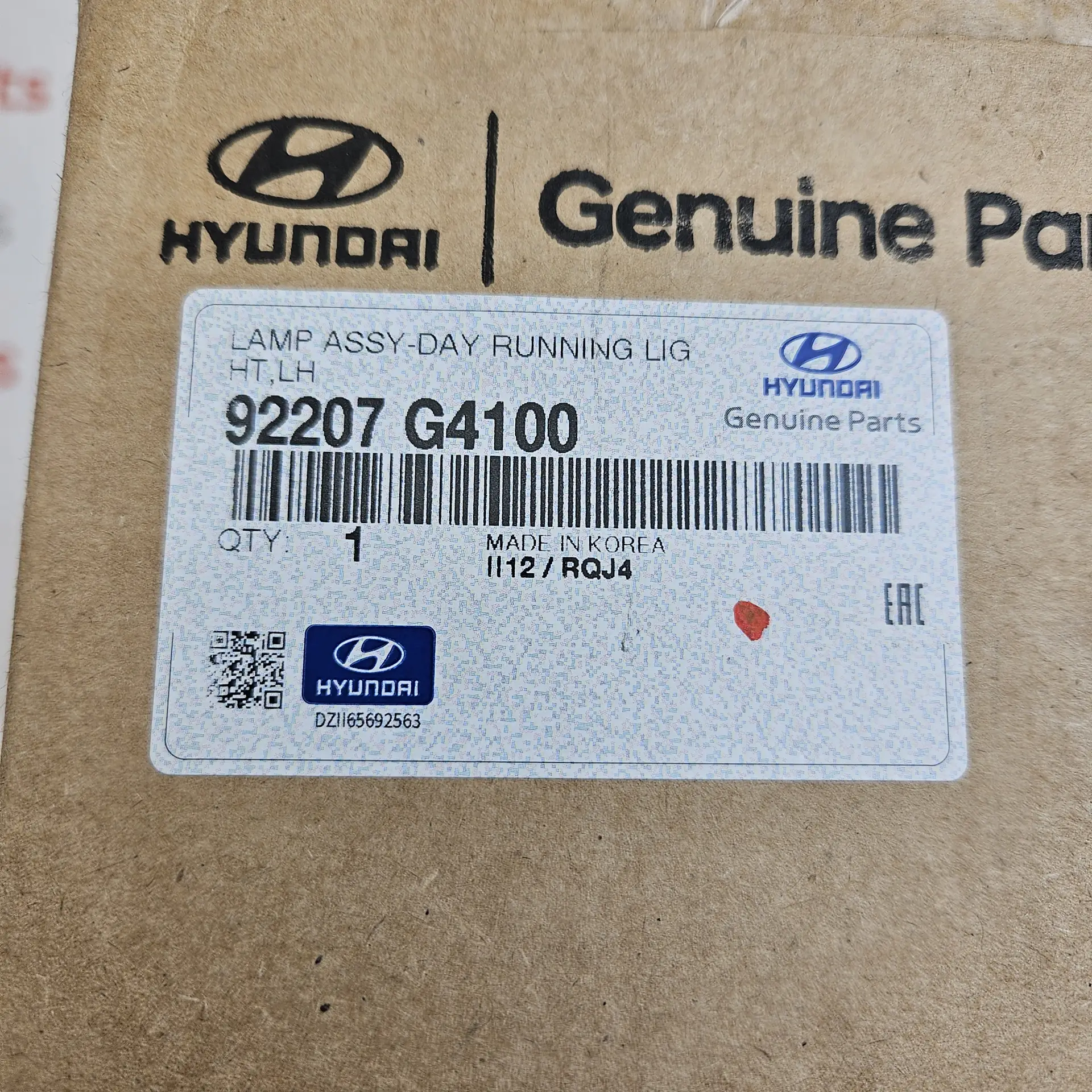 OEM Hyundai 92207G4100 – Front left daytime running light drl lamp assembly