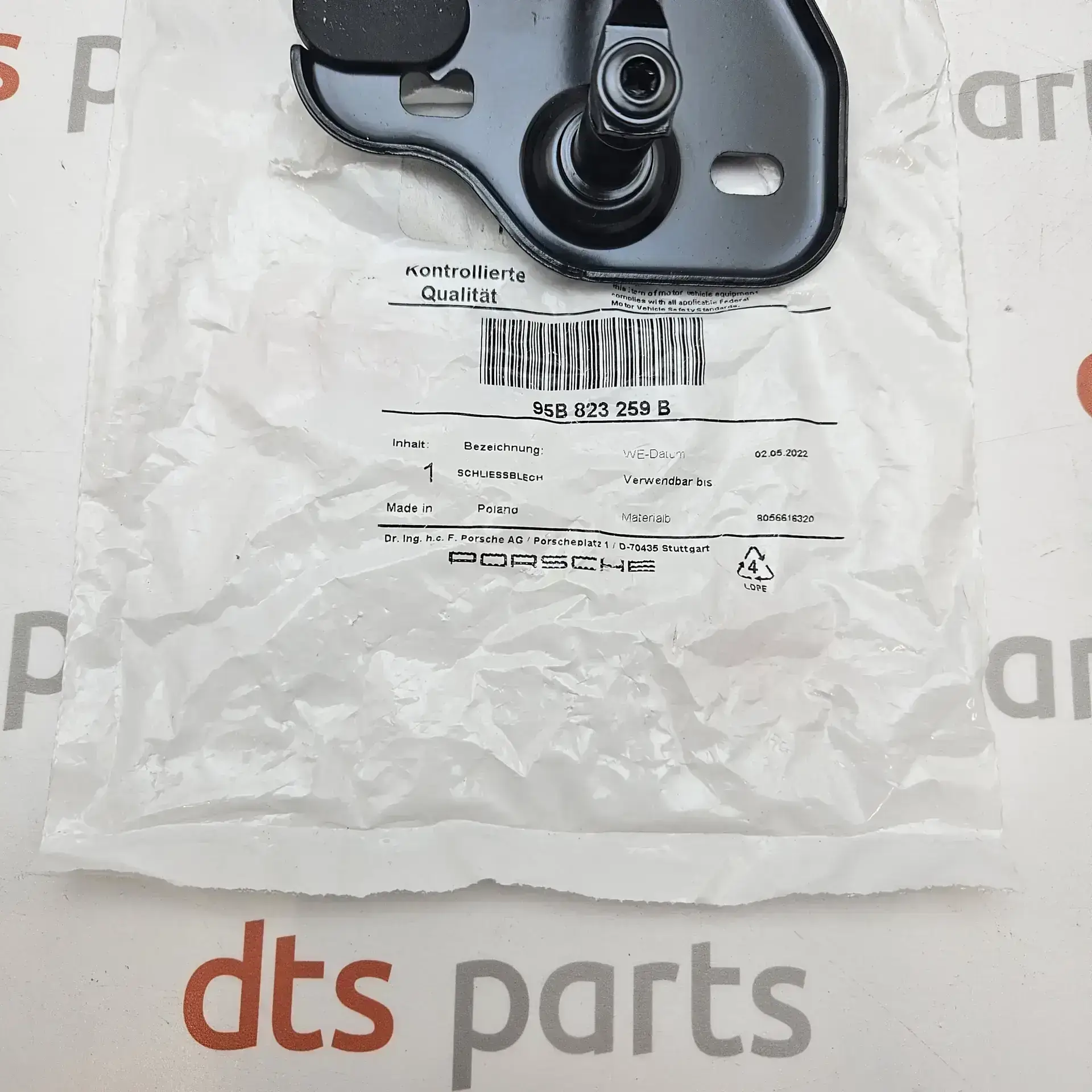 OEM Porsche 95B823259B – Fron left bonnet striker plate