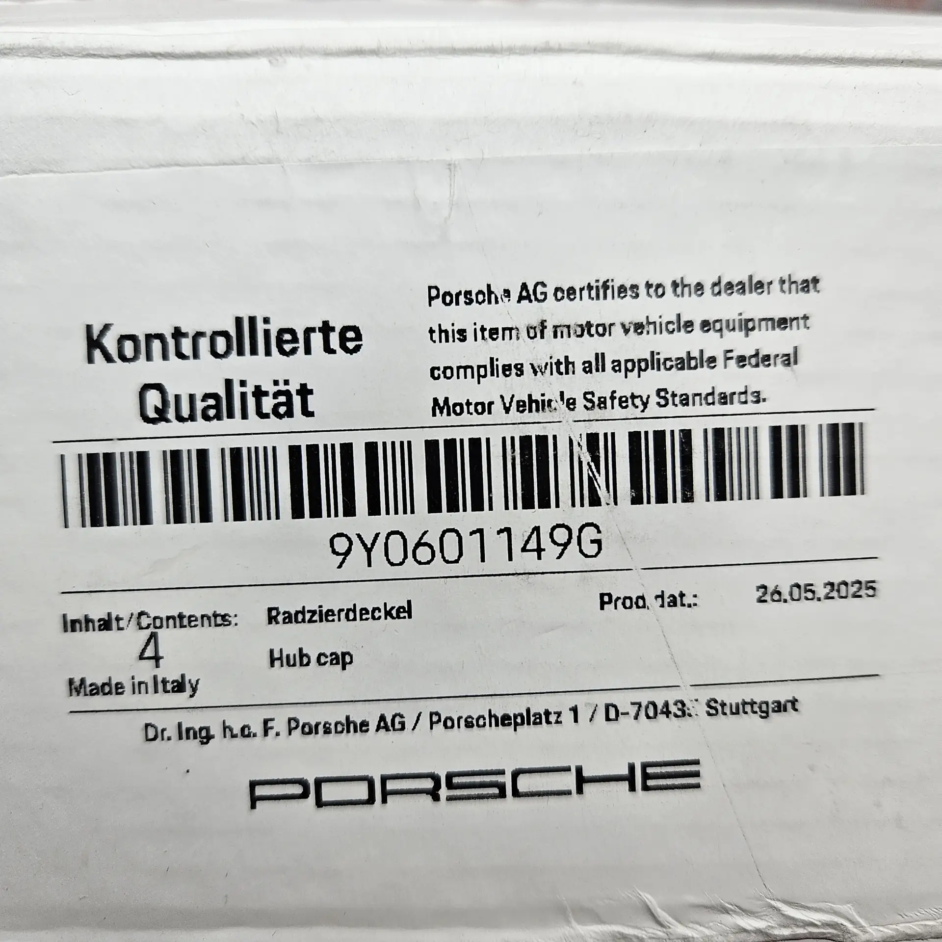 OEM Porsche 9Y0601149G – Hub cap