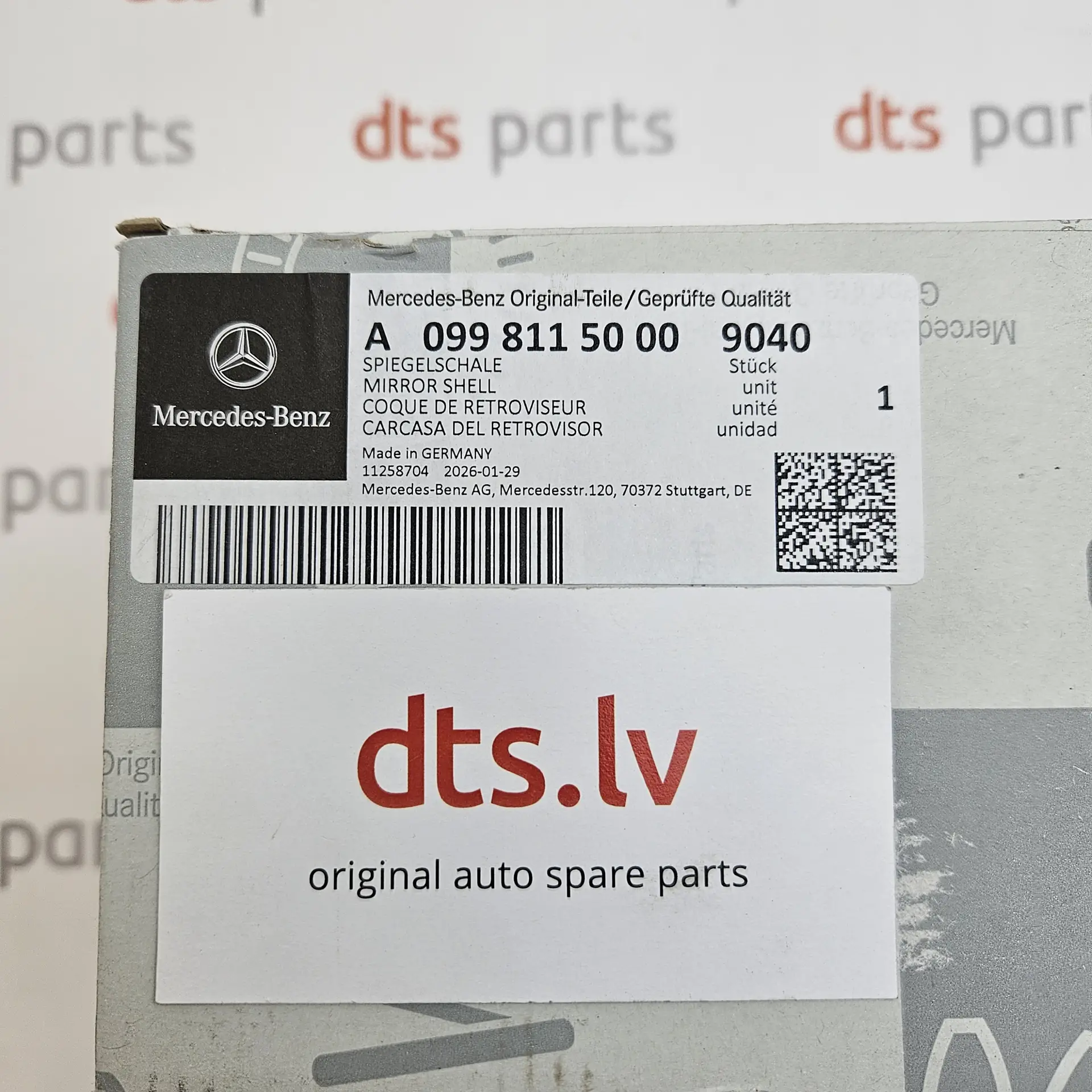 OEM Mercedes Benz A09981150009040 – Exterior side mirror cover housing cap right-hand side standard deep black