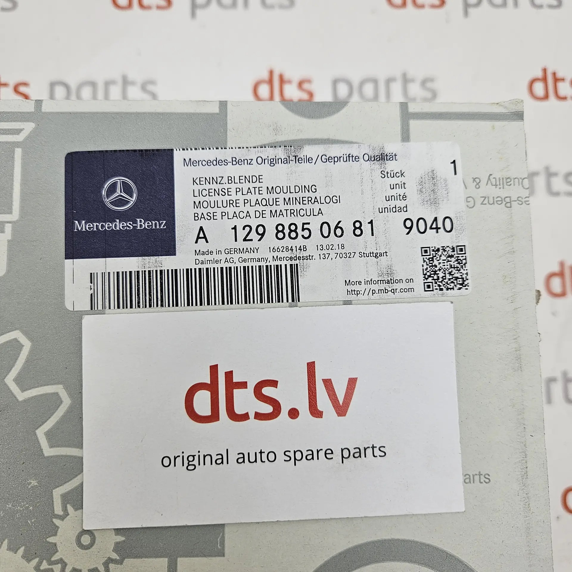 OEM Mercedes Benz A12988506819040 – Front bumper license plate holder mounting panel