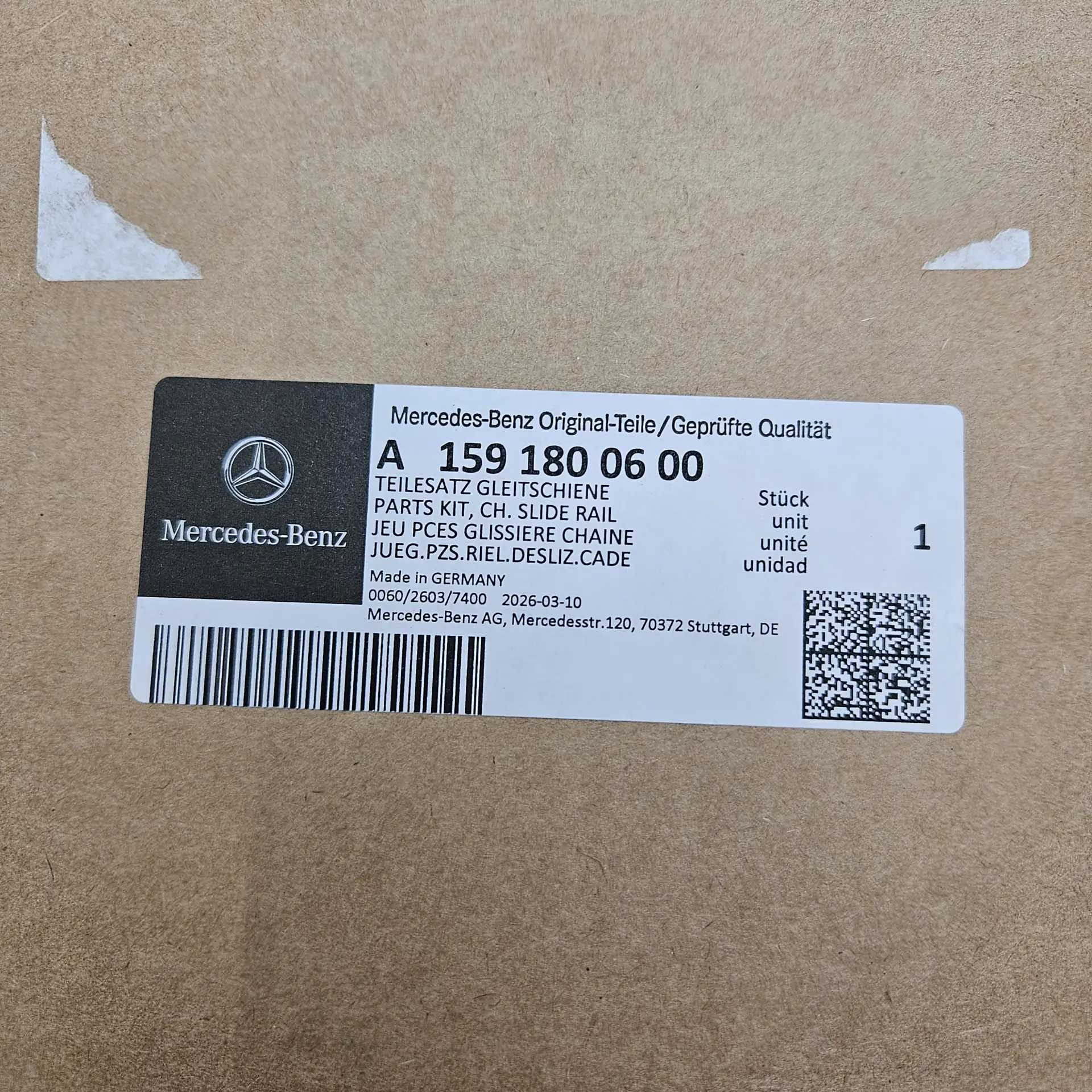 OEM Mercedes Benz A1591800600 – Engine oil pump timing chain tensioner and slide rail repair kit