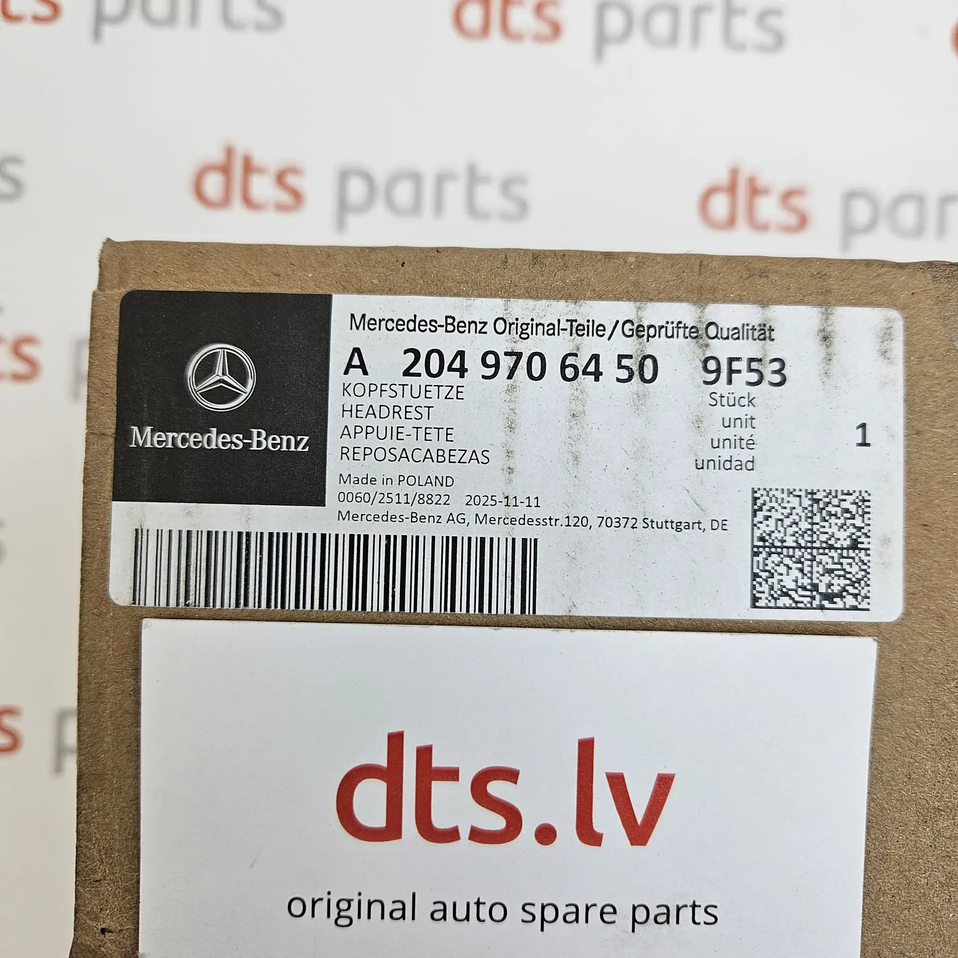 OEM Mercedes Benz A20497064509F53 – Front seat head restraint cushion assembly black cloth