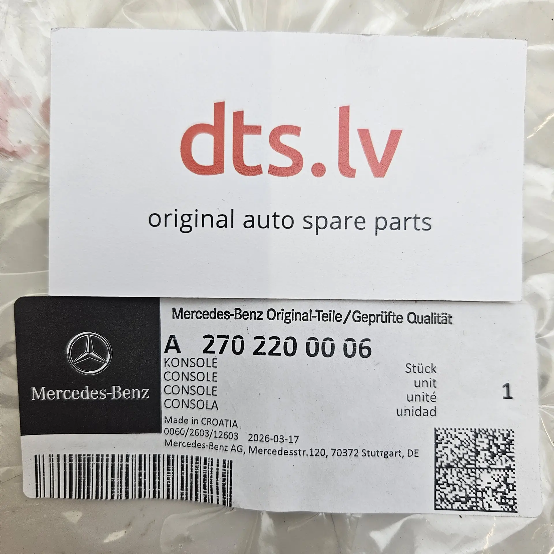 OEM Mercedes Benz A2702200006 – Engine mounting support bracket top right-hand side