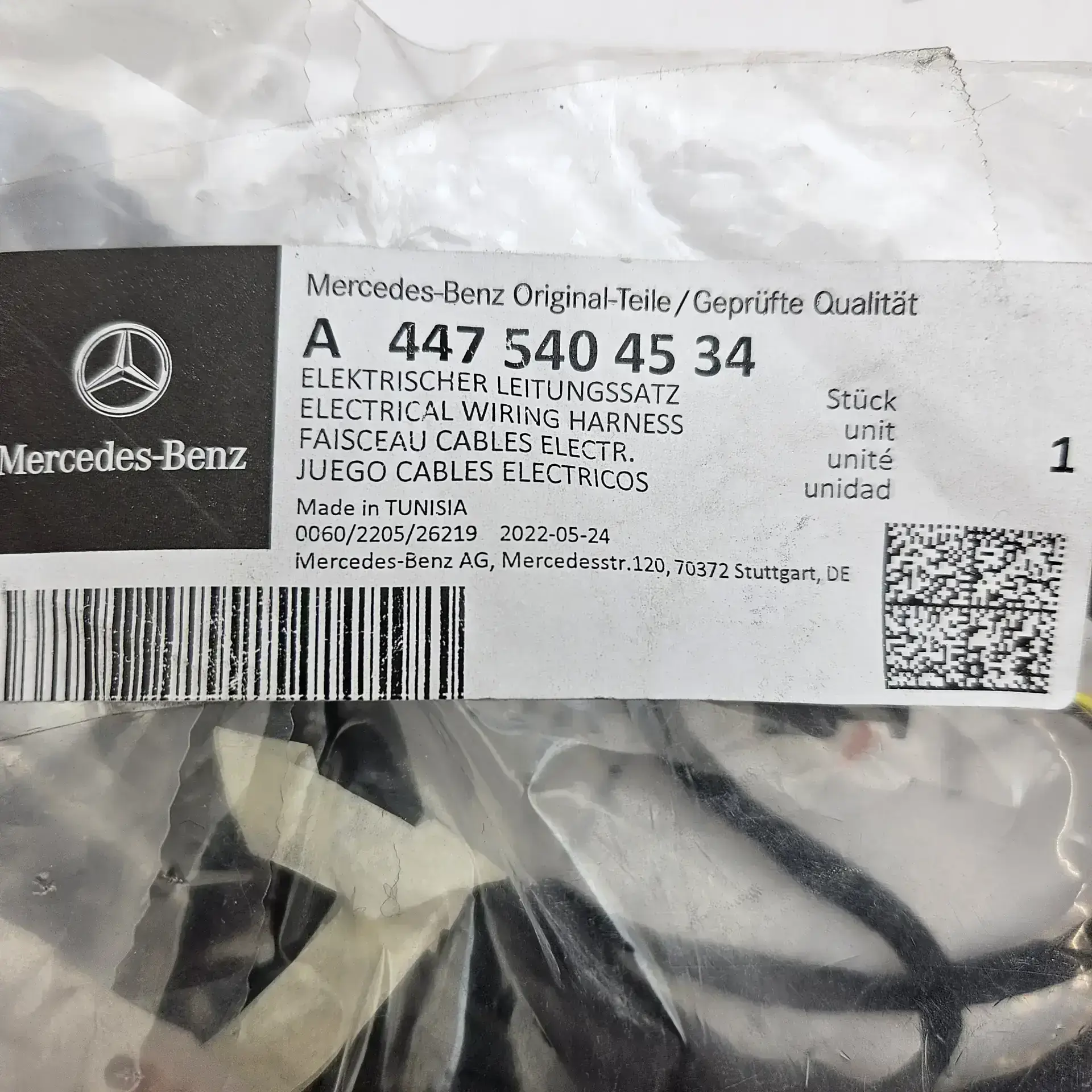 OEM Mercedes A4475404534 – Rear parking sensor wiring