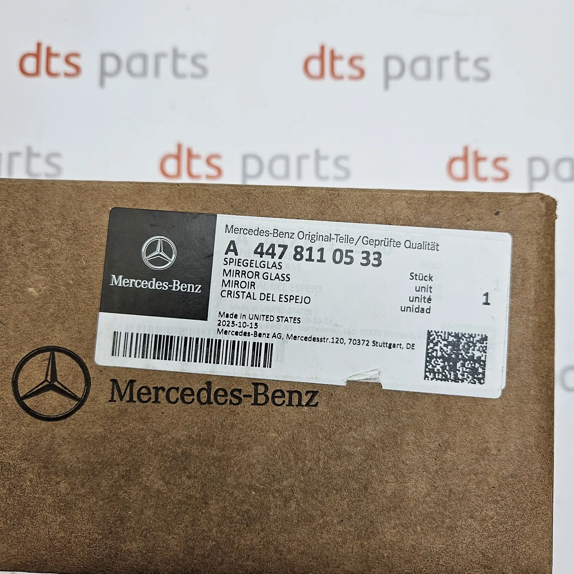 OEM Mercedes Benz A4478110533 – Exterior side mirror glass replacement element right-hand side with heating & blind spot warning