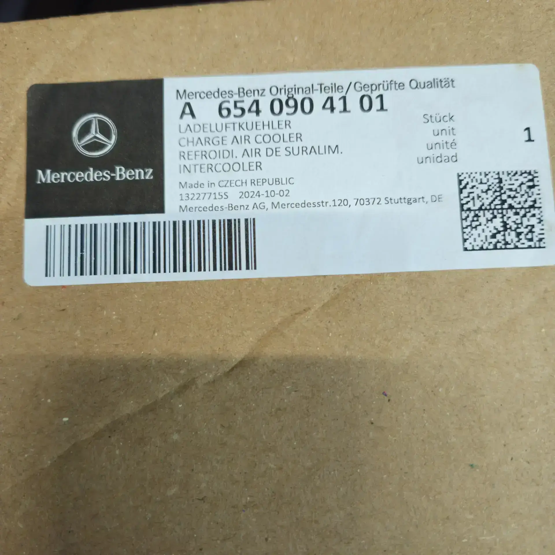 OEM Mercedes Benz A6540904101 – Charge air cooler