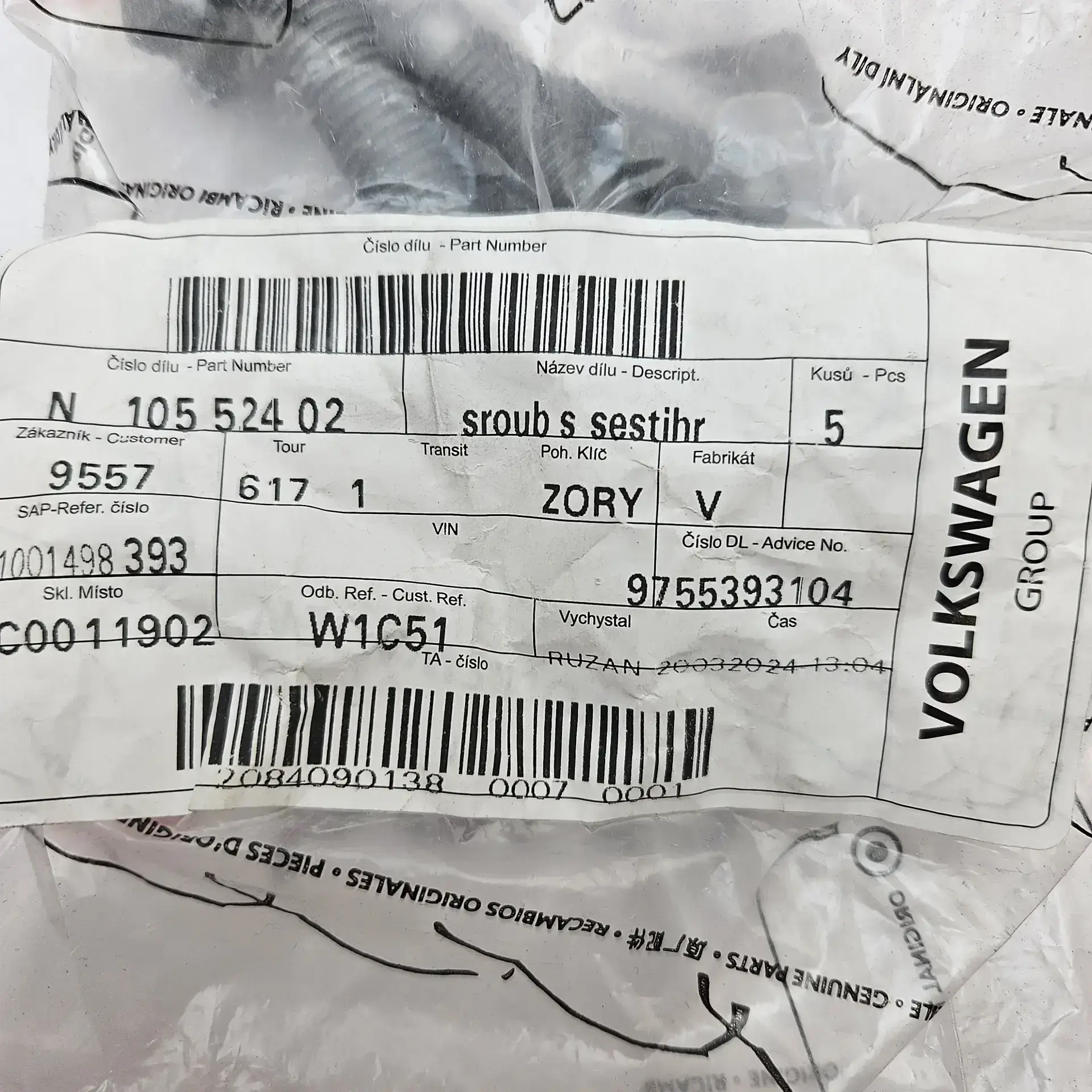 OEM VAG N10552402 – Hex bolt
