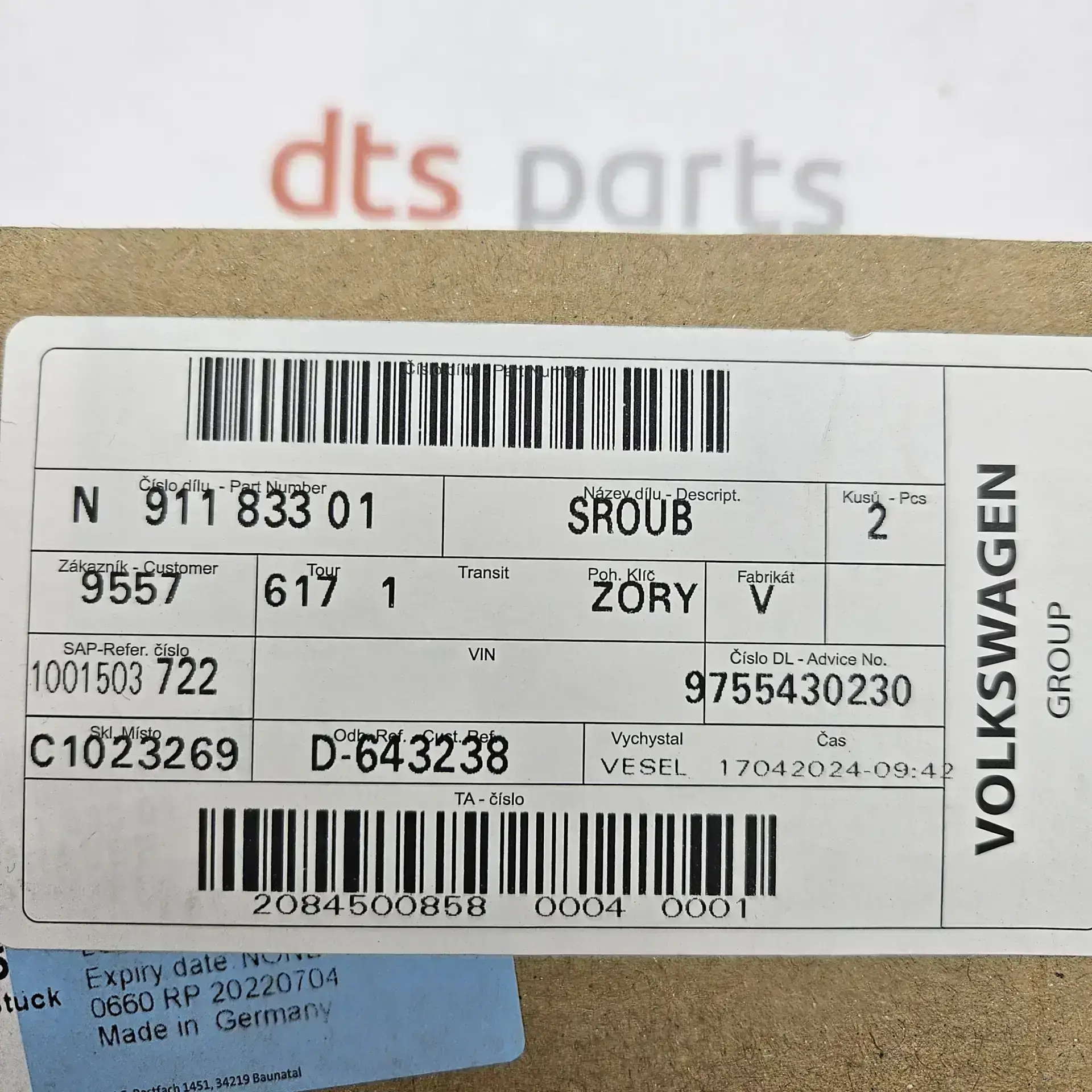 OEM Porsche N91183301 – Hexagon head bolt