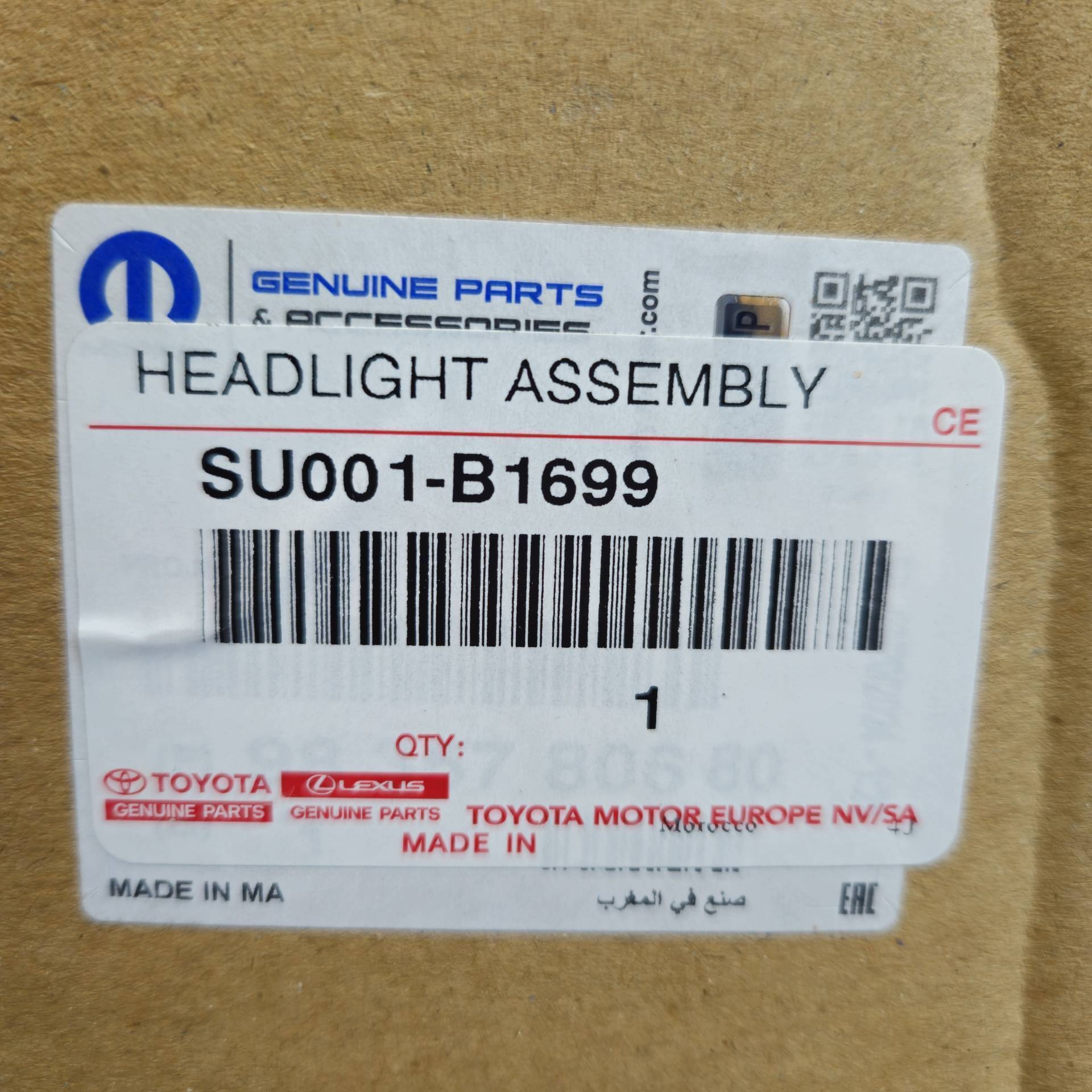 OEM Toyota/Lexus SU001B1699 – Front left headlight