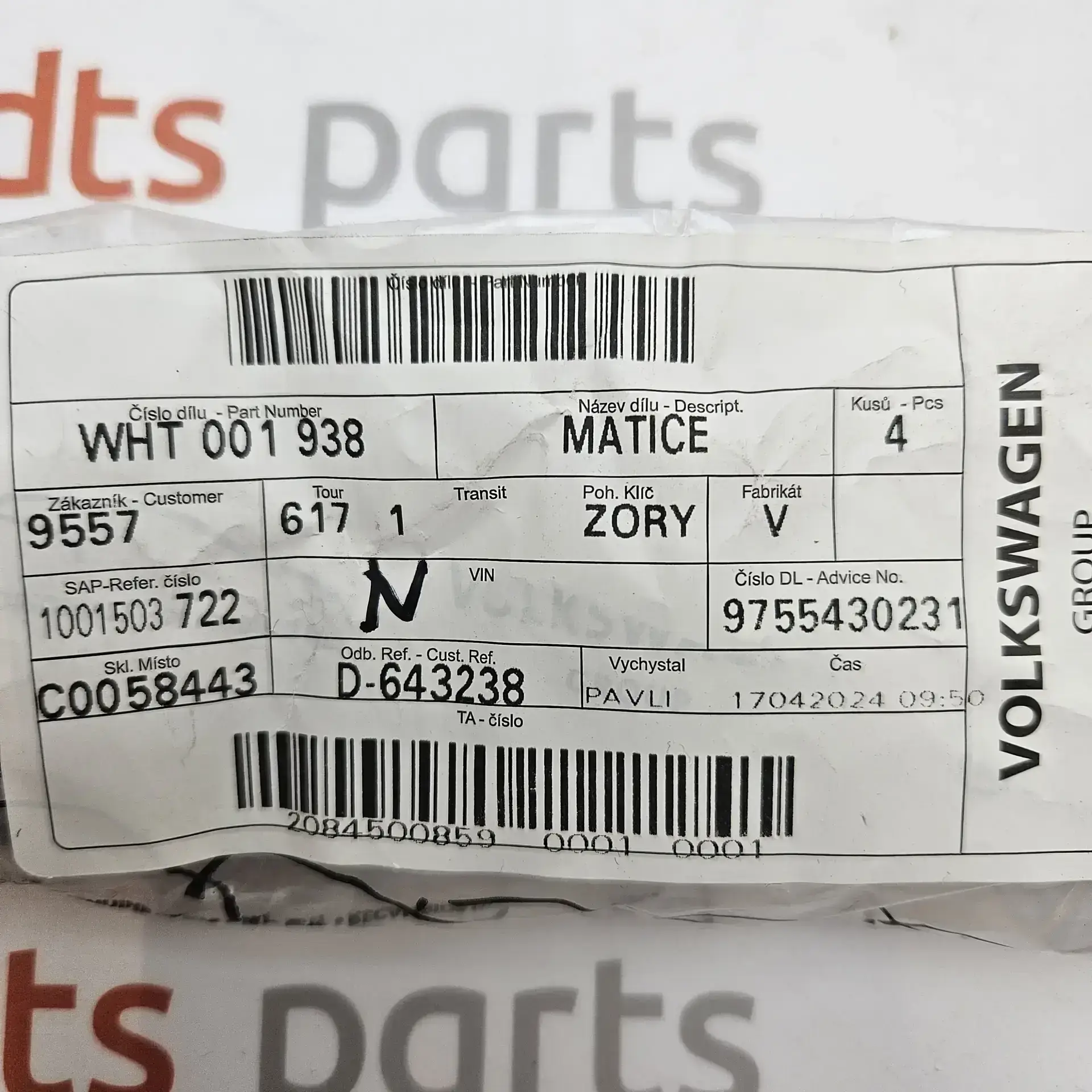 OEM VAG WHT001938 – Control arm nut